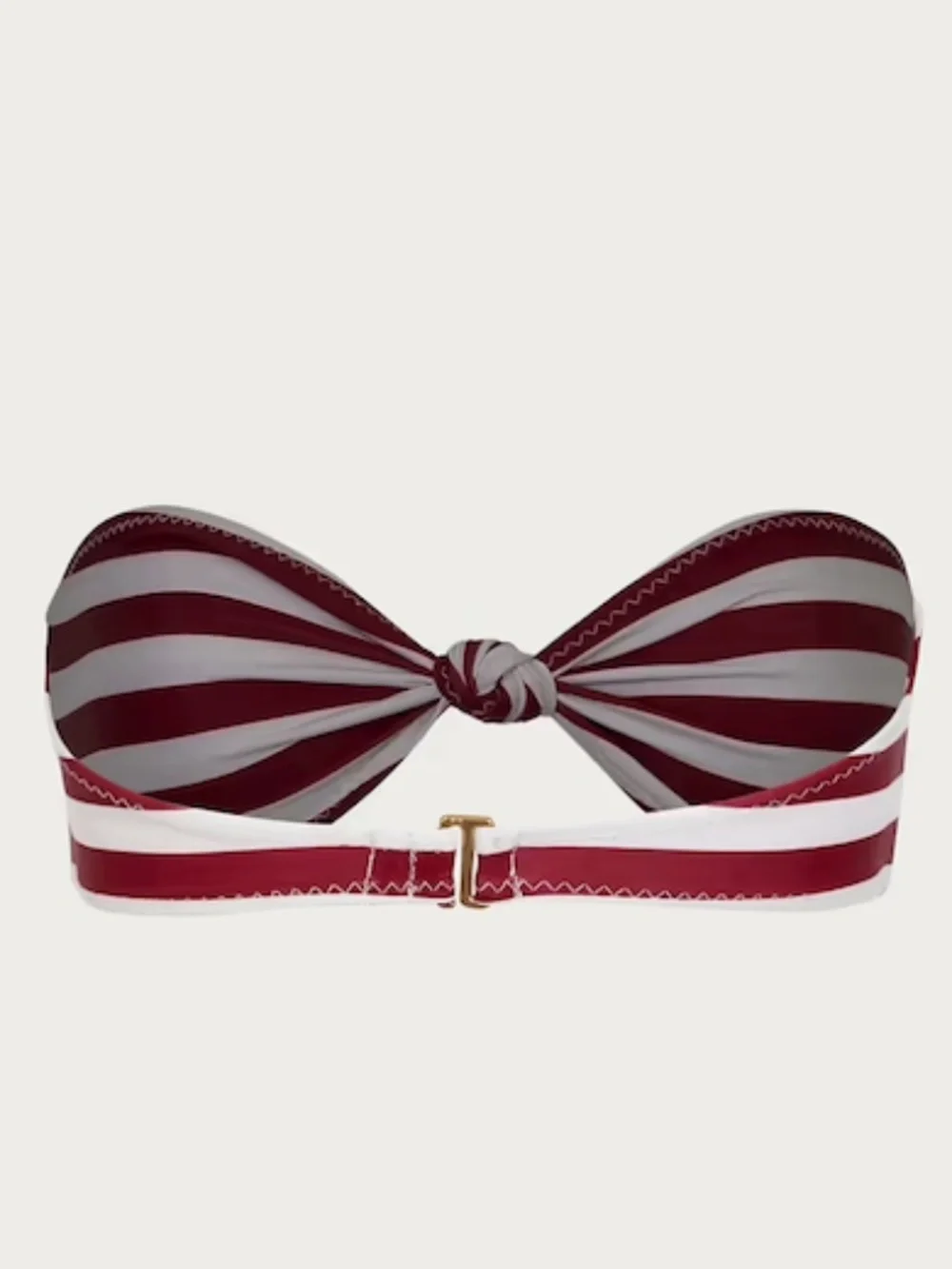 SAME Knotted Red & White Striped Bandeau Bikini in XS/Small